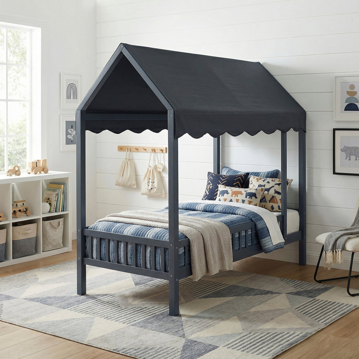Sloane Navy Blue Full/Full Bunk Bed from Homelegance - Luna Furniture