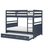 Sloane Navy Blue Twin/Full Loft Bunk Bed with Chest and Hidden Desk from Homelegance - Luna Furniture