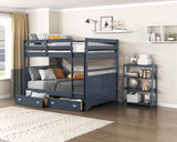Sloane Navy Blue Twin/Full Bunk Bed from Homelegance - Luna Furniture
