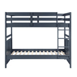 Sloane Navy Blue Twin/Full Loft Bunk Bed with Chest and Hidden Desk from Homelegance - Luna Furniture