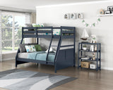 Sloane Navy Blue Twin/Full Bunk Bed from Homelegance - Luna Furniture