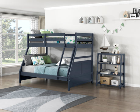Sloane Navy Blue Twin/Full Bunk Bed from Homelegance - Luna Furniture