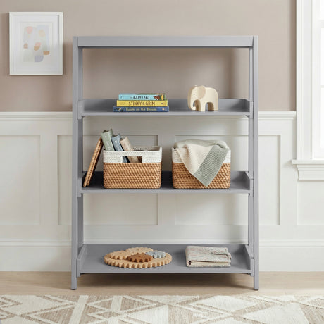 Sloane Gray Bookcase, 3 Fixed Shelves from Homelegance - Luna Furniture