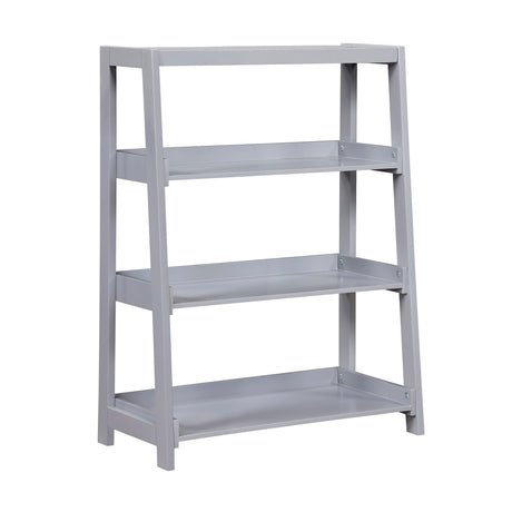 Sloane Gray Bookcase, 3 Fixed Shelves from Homelegance - Luna Furniture