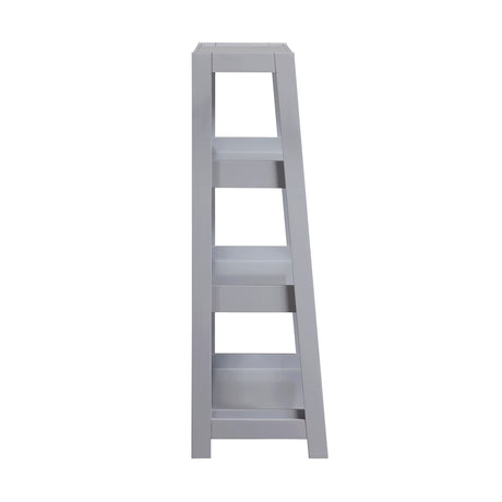 Sloane Gray Bookcase, 3 Fixed Shelves from Homelegance - Luna Furniture