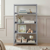 Sloane Gray Bookcase, 4 Fixed Shelves from Homelegance - Luna Furniture
