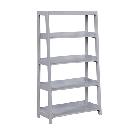 Sloane Gray Bookcase, 4 Fixed Shelves from Homelegance - Luna Furniture