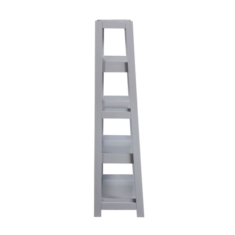 Sloane Gray Bookcase, 4 Fixed Shelves from Homelegance - Luna Furniture