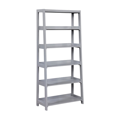 Sloane Gray Bookcase, 5 Fixed Shelves from Homelegance - Luna Furniture