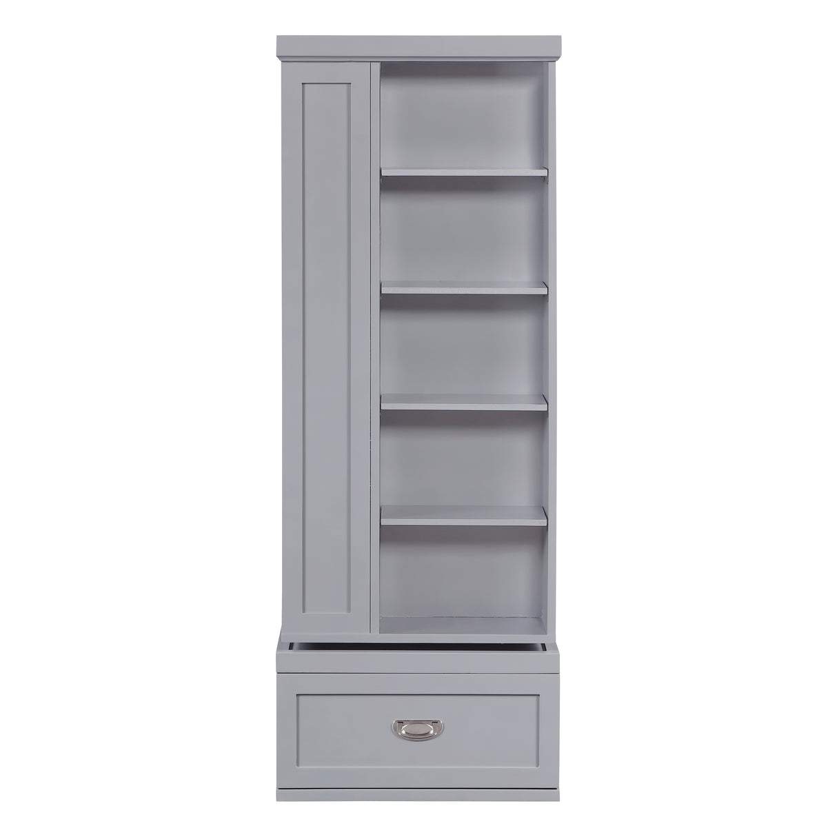Sloane Gray Bookcase, 4 Fixed Shelves from Homelegance - Luna Furniture