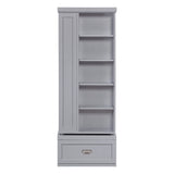 Sloane Gray Bookcase, 4 Fixed Shelves from Homelegance - Luna Furniture