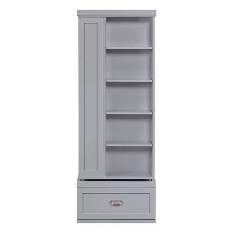 Sloane Gray Bookcase, 4 Fixed Shelves from Homelegance - Luna Furniture