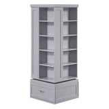 Sloane Gray Bookcase, 4 Fixed Shelves from Homelegance - Luna Furniture