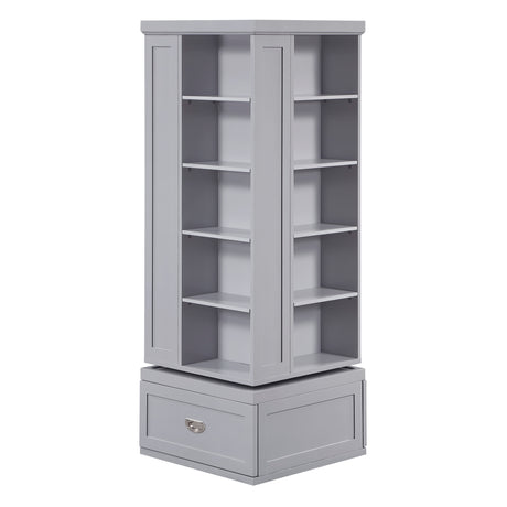 Sloane Gray Bookcase, 4 Fixed Shelves from Homelegance - Luna Furniture