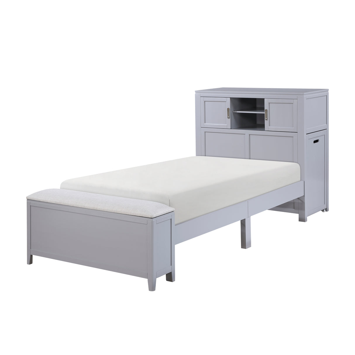Sloane Gray Twin Bookcase Bed from Homelegance - Luna Furniture