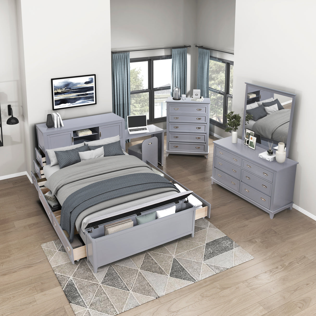Sloane Gray 5-Piece Pack Children Table and Chairs Set from Homelegance - Luna Furniture