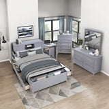 Sloane Gray Twin Canopy Platform Bed from Homelegance - Luna Furniture