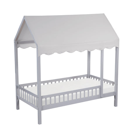 Sloane Gray Twin/Full Loft Bunk Bed with Chest and Hidden Desk from Homelegance - Luna Furniture