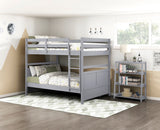 Sloane Gray Bookcase, 3 Fixed Shelves from Homelegance - Luna Furniture