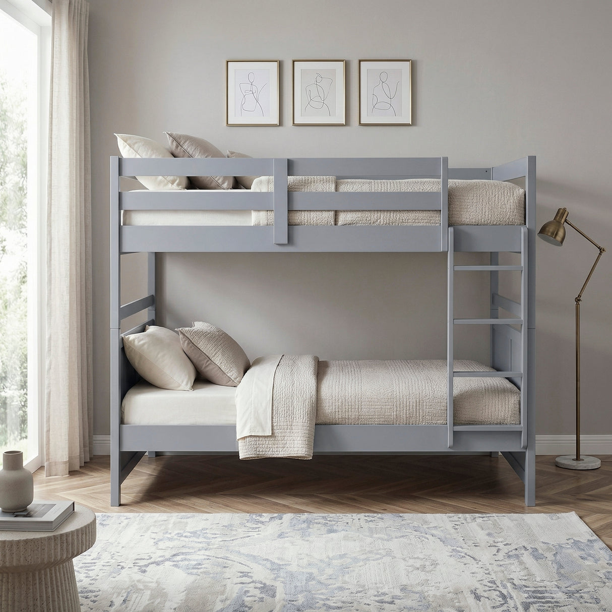 Sloane Gray Full/Full Bunk Bed from Homelegance - Luna Furniture