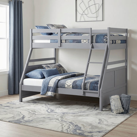 Sloane Gray Twin/Full Bunk Bed from Homelegance - Luna Furniture
