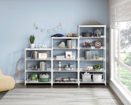 Sloane White Bookcase, 3 Fixed Shelves from Homelegance - Luna Furniture