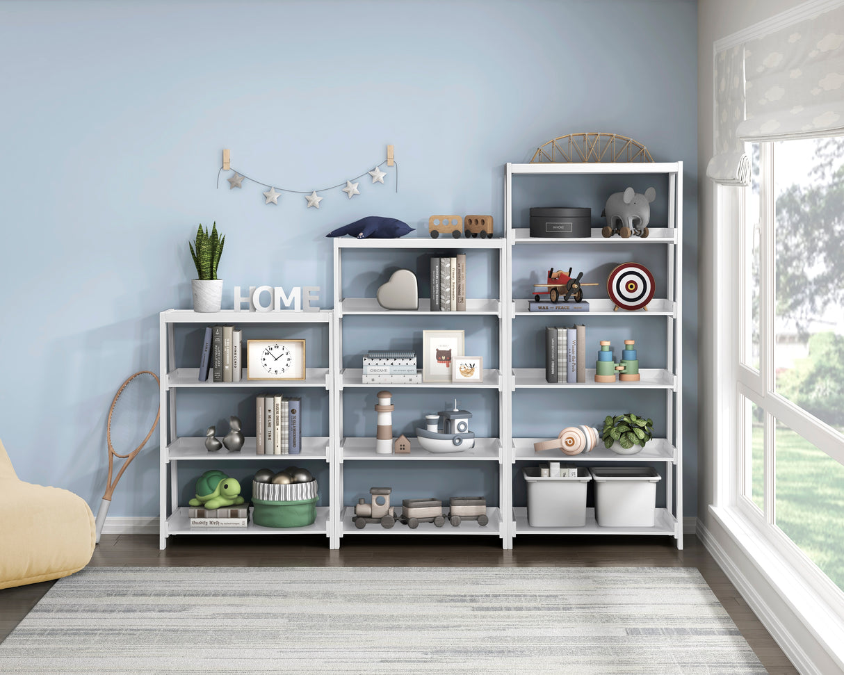 Sloane White Bookcase, 5 Fixed Shelves from Homelegance - Luna Furniture