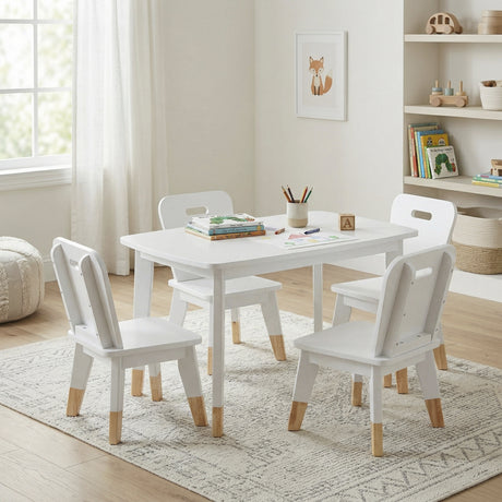 Sloane White 5-Piece Pack Children Table and Chairs Set from Homelegance - Luna Furniture