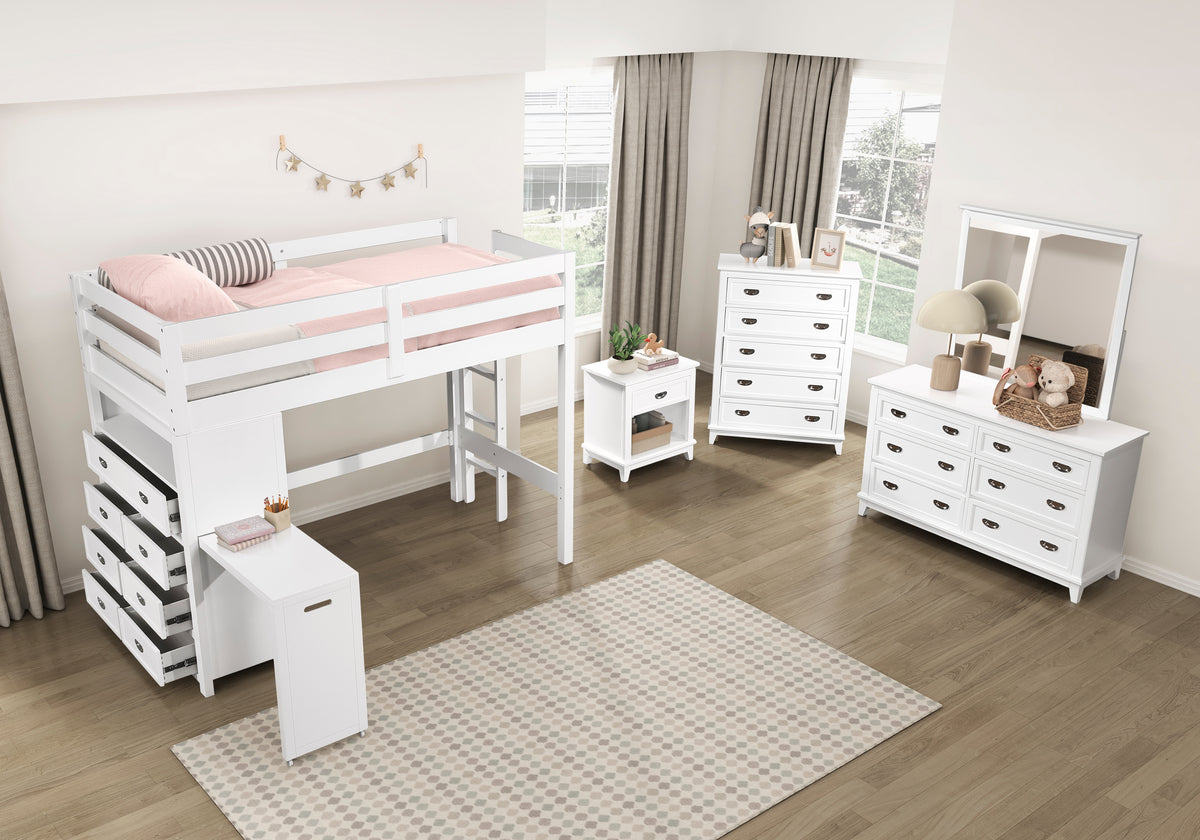 Sloane White 5-Piece Pack Children Table and Chairs Set