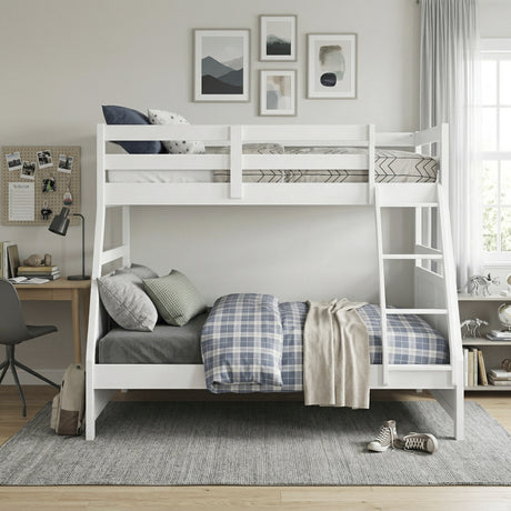 Sloane White Twin/Full Bunk Bed from Homelegance - Luna Furniture