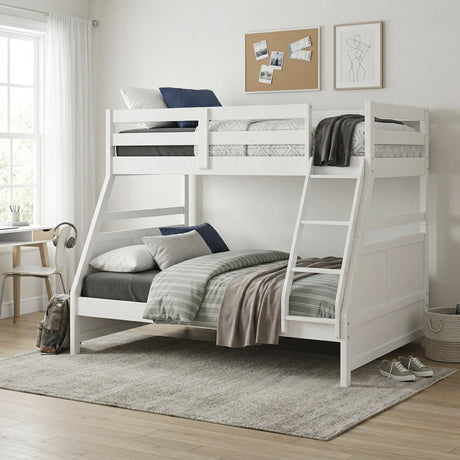 Sloane White Twin/Full Bunk Bed from Homelegance - Luna Furniture