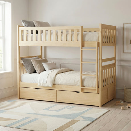 Bartly Pine Twin/Twin Bunk Bed with Storage Boxes from Homelegance - Luna Furniture
