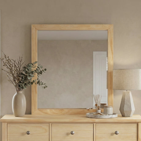 Bartly Natural Wide Dresser Mirror (Mirror Only) from Homelegance - Luna Furniture