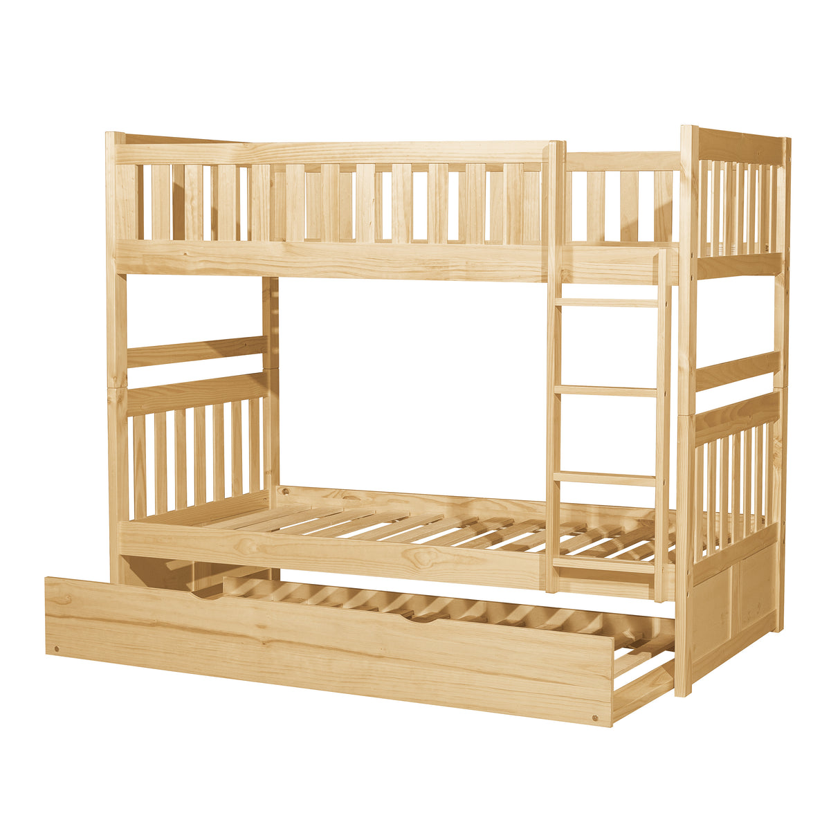 Bartly Pine Twin/Twin Bunk Bed with Twin Trundle from Homelegance - Luna Furniture