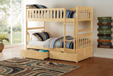 Bartly Pine Twin/Twin Bunk Bed with Storage Boxes from Homelegance - Luna Furniture