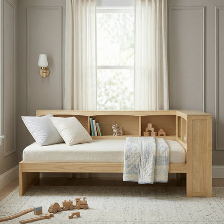 Bartly Pine Twin Bookcase Corner Bed from Homelegance - Luna Furniture