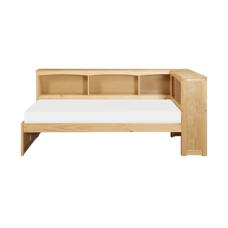 Bartly Pine Twin Bookcase Corner Bed from Homelegance - Luna Furniture