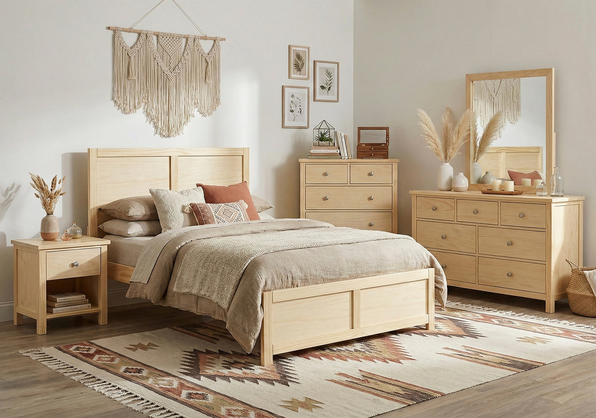 Bartly Natural Pine Full Platform Bed from Homelegance - Luna Furniture