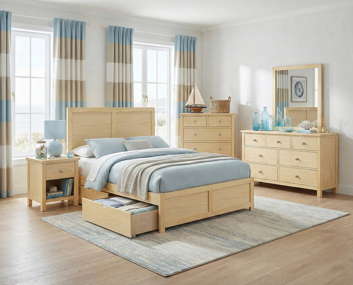 Bartly Natural Pine Full Platform Bed from Homelegance - Luna Furniture