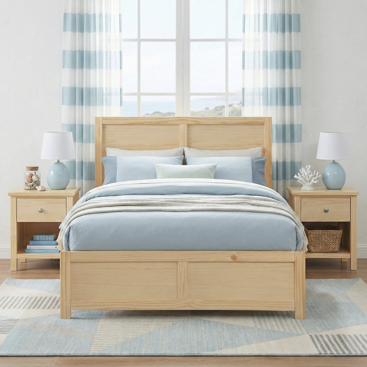 Bartly Natural Pine Full Platform Bed from Homelegance - Luna Furniture