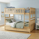 Bartly Natural Pine Low Loft Bunk with Bookcase and 2 Dressers from Homelegance - Luna Furniture