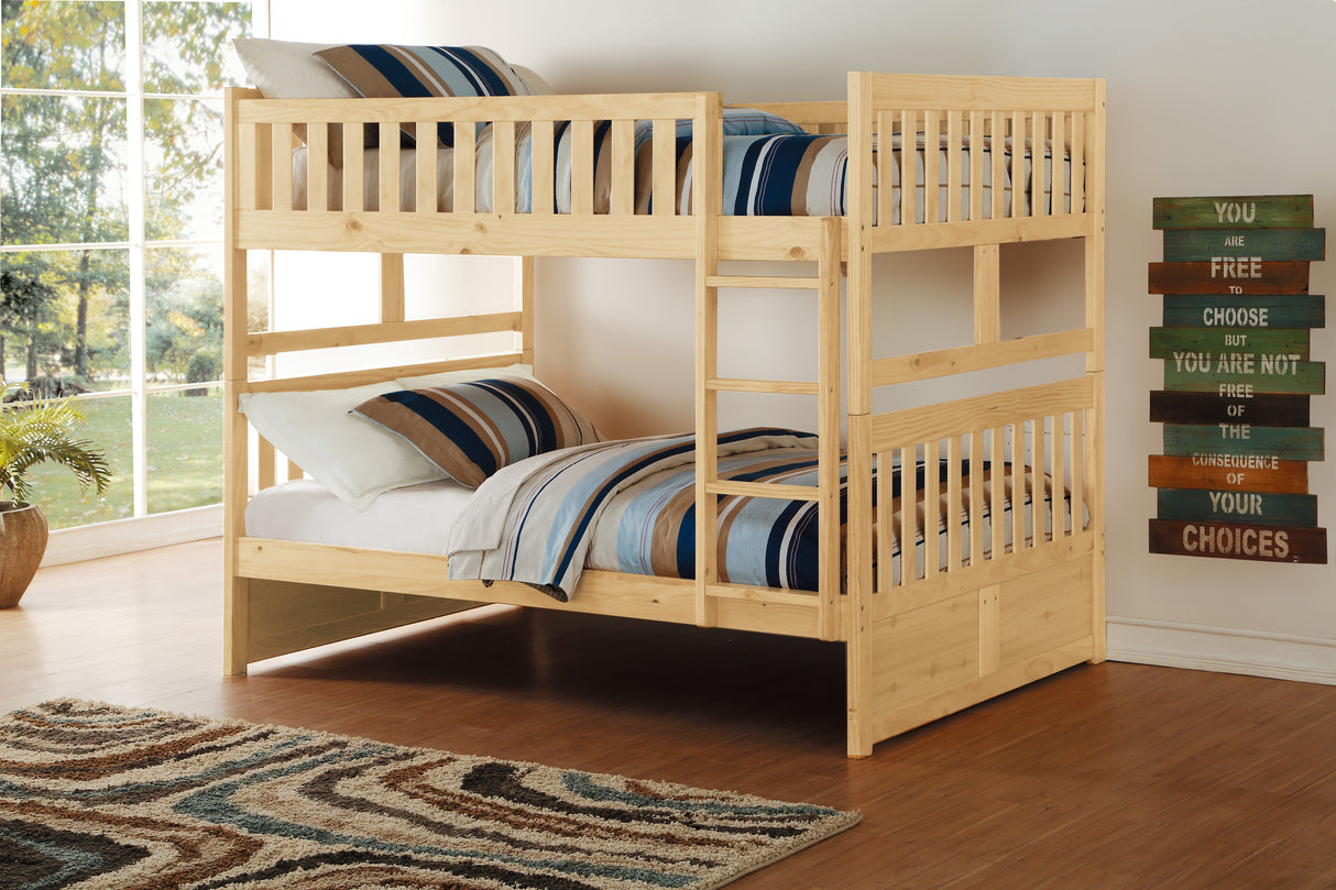 Bartly Pine Full/Full Bunk Bed with Twin Trundle from Homelegance - Luna Furniture