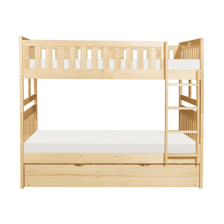 Bartly Pine Full/Full Bunk Bed with Twin Trundle from Homelegance - Luna Furniture