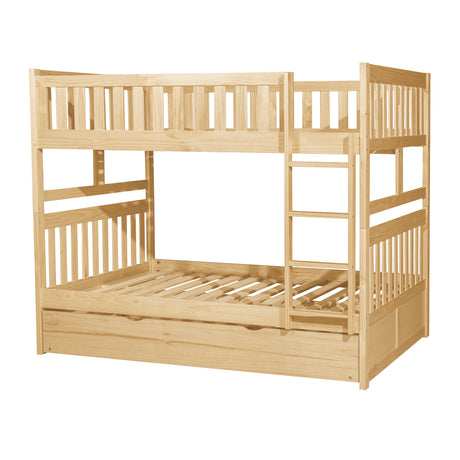Bartly Pine Full/Full Bunk Bed with Twin Trundle from Homelegance - Luna Furniture