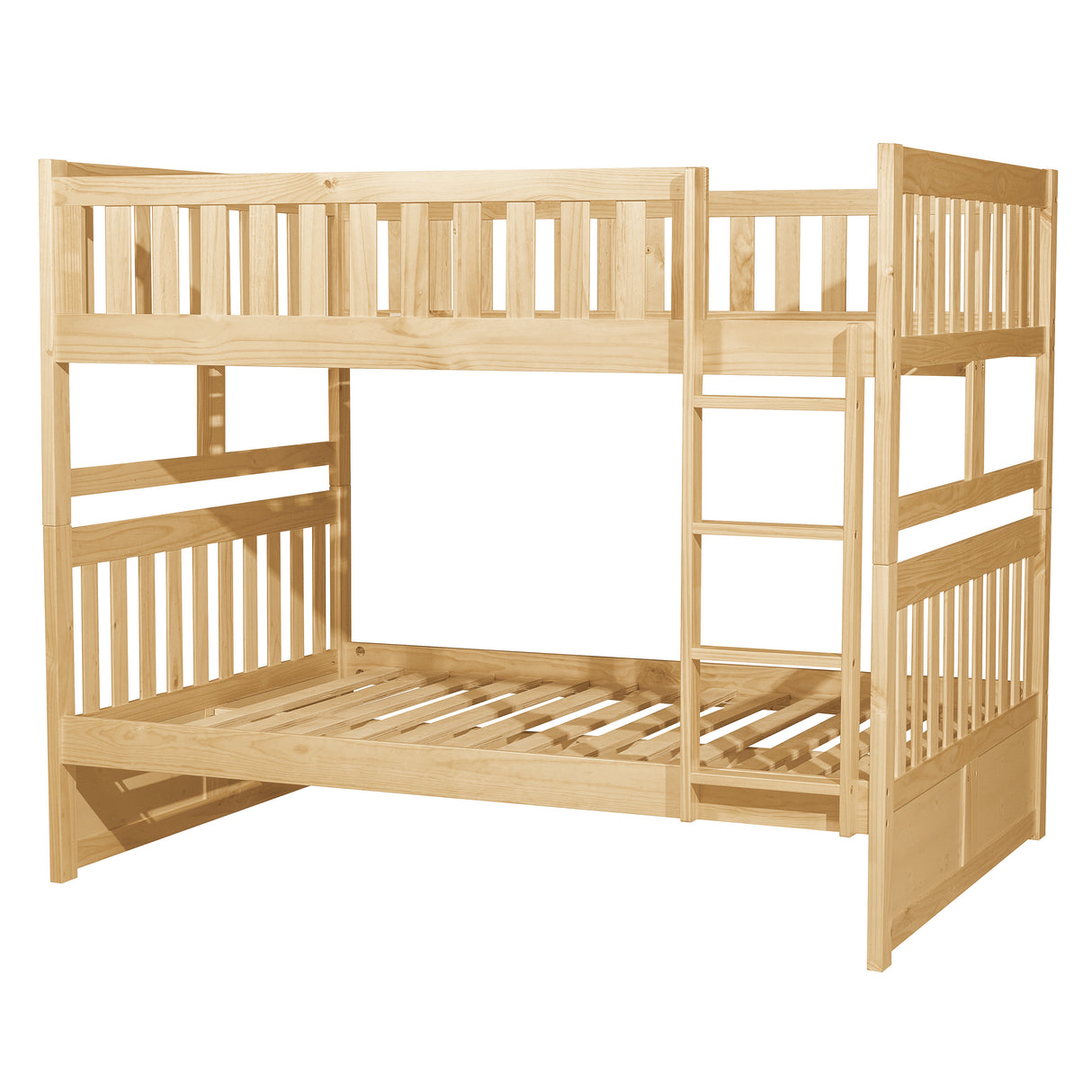 Bartly Pine Full/Full Bunk Bed with Twin Trundle from Homelegance - Luna Furniture