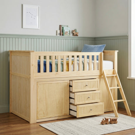 B2043LL-1*BC2DR (6) Low Loft Bunk with Bookcase and 2 Dressers from Homelegance - Luna Furniture