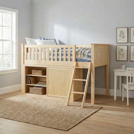 B2043LL-1*DR (4) Low Loft Bunk with Dresser from Homelegance - Luna Furniture