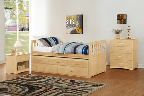 Bartly Pine Twin/Twin Trundle Bed from Homelegance - Luna Furniture