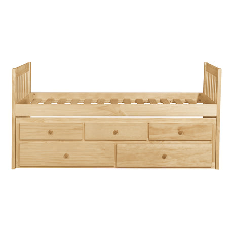 Bartly Pine Twin/Twin Trundle Bed from Homelegance - Luna Furniture