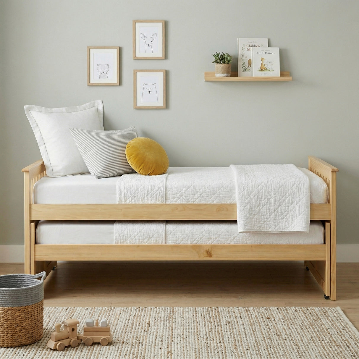 Bartly Pine Twin/Twin Bed from Homelegance - Luna Furniture